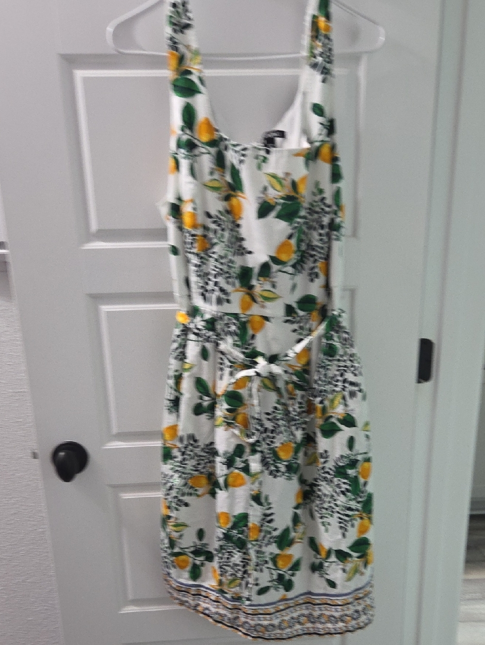Roz & Ali White Lemon-Print Midi Sundress